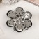 Asteria Brooch "Flower" asters, black color in silver