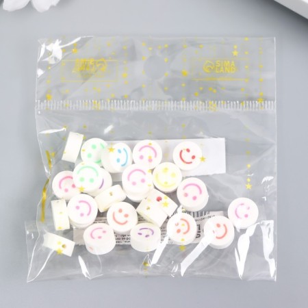 Beads for PVC "Smile on White" set of 25 pcs 0.5x0.9x0.9 cm-2