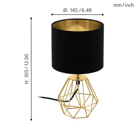 Carlton 2, 1x60W E14 table lamp, brass color-2