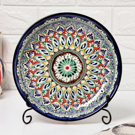 Largan Rishtan ceramics "Patterns", 25 cm, blue-1