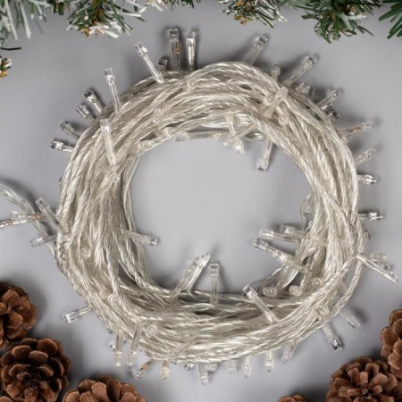 Garland “thread” 10 m, IP20, transparent thread, 100 LED, white glow, 8 modes, 220 V-1