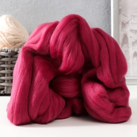 Fasting wool 100% half -toned wool 50 g (088, lingonberry)-1