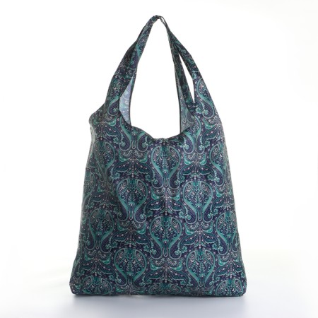 Household bag on the button, folding, blue color-1
