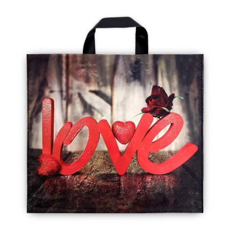 Package "On Love", polyethylene with a loop pen, 37 x 34 cm, 70 μm