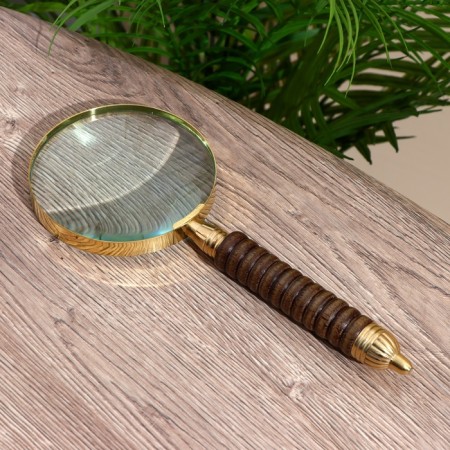 Lupa souvenir "relief" wood, brass 24.5 cm-3