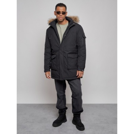 Extensive male winter park, size 56, black color-11
