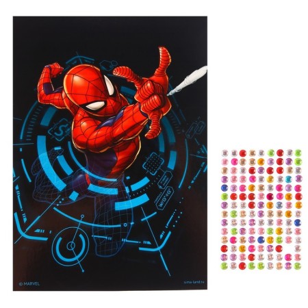 Flooding with rhinestones, 14.8*21 cm "Spider-Man"-2