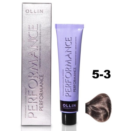 OLLIN PROFESSIONAL PERFORMANCE hair cream, tone 5/3 light brown-haired, 60 ml