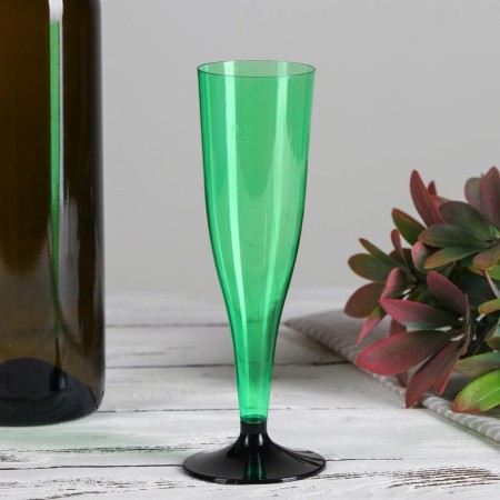 Plastic disposable glass for champagne “flute”, 100 ml, 6 pcs/unit, color mix-2
