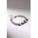 Bracelet with rhinestones "butterflies" rectangles, white color in silver