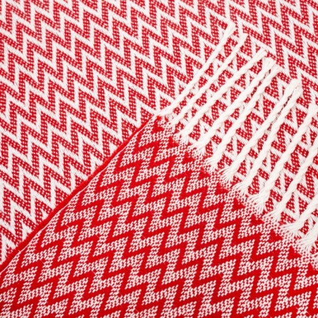 Valencia plaid 140x200 cm, Antonio, white/red color-2