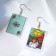 Acryl Earrings "Tarot" Sun, colored in silver