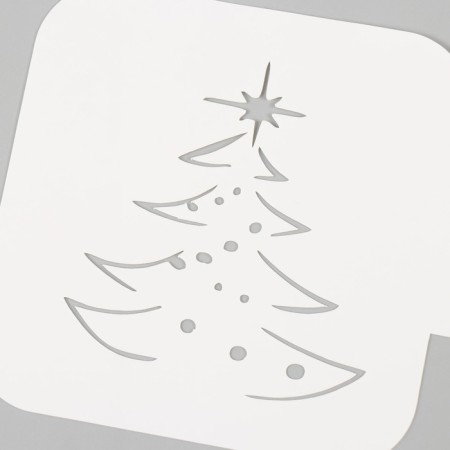 Plastic stencil "Christmas tree", size 9x9 cm-2