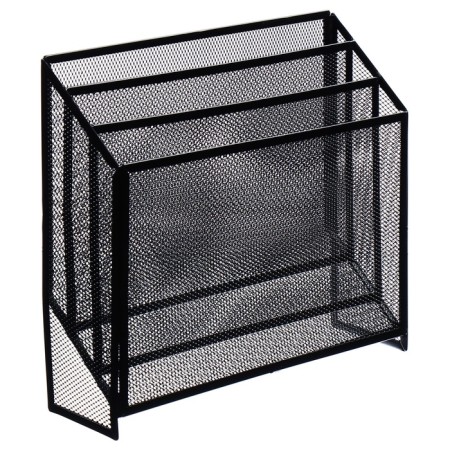 Vertical, desktop tray, 3 compartments, mesh, metal, black-1