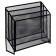 Vertical, desktop tray, 3 compartments, mesh, metal, black