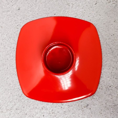 Square Square Metal for 1 candle, 7x3 cm, red-3
