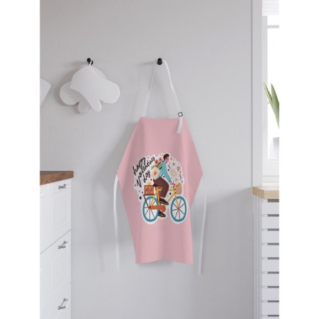 Apron kitchen with a photo print "Postman with a gift", adjustable, size OS-1
