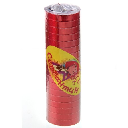 Serpentine, set of 18 coils, shiny, red color