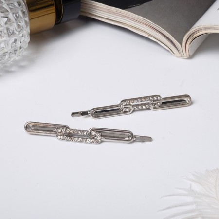 Invisibility for hair "Liberty" (set 2 pcs) Lights, 6 cm, silver