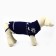 Clothing for dogs. Knitted sweater with "New Year" ornament, blue, size L