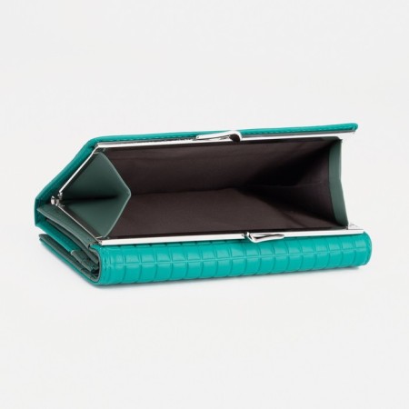 Women's wallet on magnets, green color-2