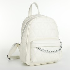 Women's backpack on lightning, white color