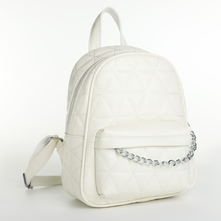 Women's backpack on lightning, white color