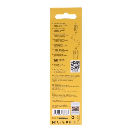 Cable Borofone BX19, MicroUSB - USB, 2.4 A, 1 m, white-6