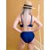 Female bathing suit, size 48, blue, yellow color