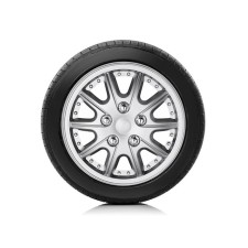 Wheel caps Autoprofi R16, PP plastic, adjusting rim, metallic, 400 mm, 4 pcs