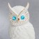 Souvenir ceramics "White Eagle owl on books" with gold 29x14.5x14 cm