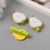 Decor for creativity wood, felt "clothespin. Half of the pear" set 3 pcs 1.3x3x4.8 cm