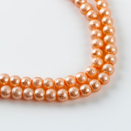 Glass beads, set 140 pcs., Size 1 pc. 6 - mm, orange color