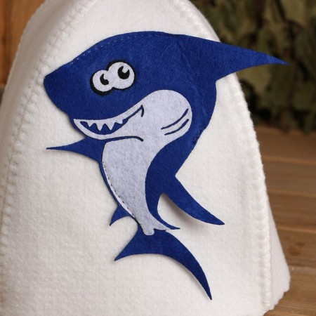 Bath cap with children's applique "Shark" felt-1