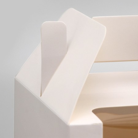 Confectionery folding box for 4 cupcakes, white 16 x 16 x 14 cm-2