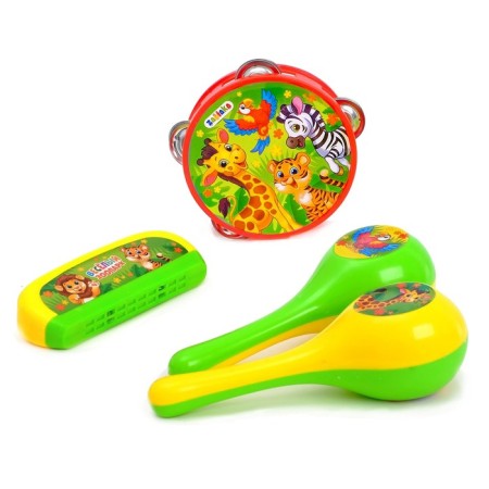 A set of musical instruments "Funny Zoo": Buben, 2 Marakasa, Gube accordion, Mix-6