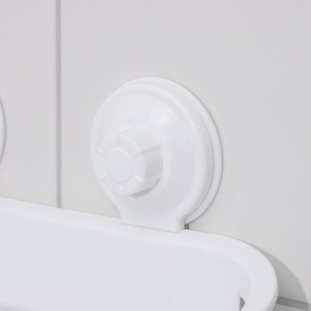 Shelf for bathrooms on vacuummic suction cups, 30 × 11 × 9 cm, white color-2