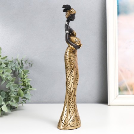 Souvenir Polystone "African with a jug in the patterned outfit" mix 7.3x5x29 cm-2