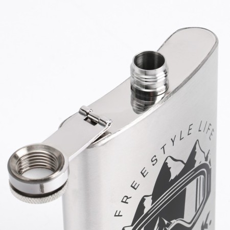 Flaw for alcohol and water, 240 ml, "Master K", stainless steel, gift, with a funnel-3