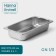 Gastrootiness 1/3 of stainless steel, 65 mm, 32.5 × 17.6 × 6.5 cm, thickness 0.8 mm