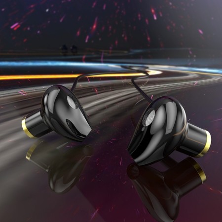 Hoco M47 headphones, wired, inserts, microphone, 3.5 mm, 1.2 m, black-4
