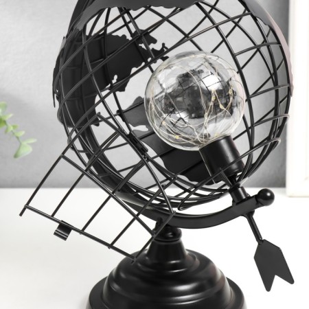 Souvenir Metal Light "Globe with an arrow" Black, LED 32x21x32 cm-5