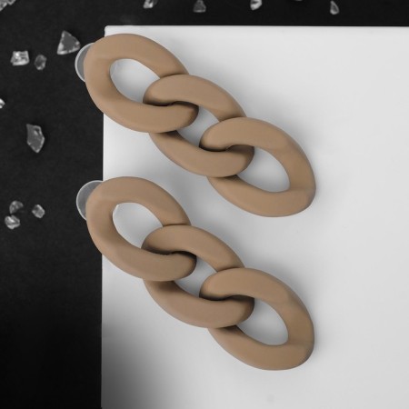 Earrings Metal "Chain" delight, the color is light brown-3