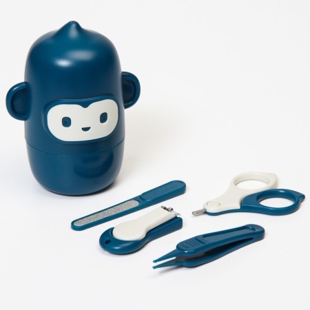 Manicure children's “Monkey” set: scissors, tweezers, saw, tweezers, blue color