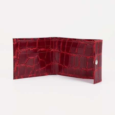 Women's wallet on the button, red color-2