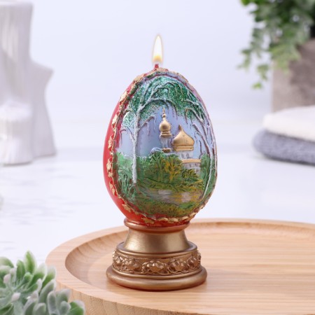 Decorative candle "Easter egg with birch" mix