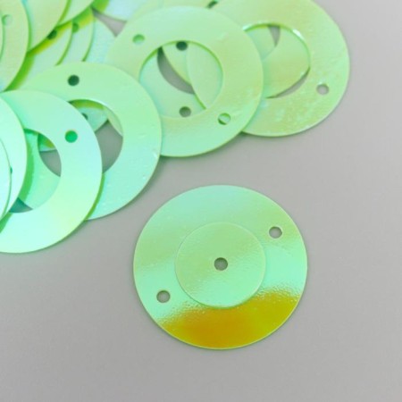 Sequins "circle in the ring" light yellow set 30 g d = 2 cm