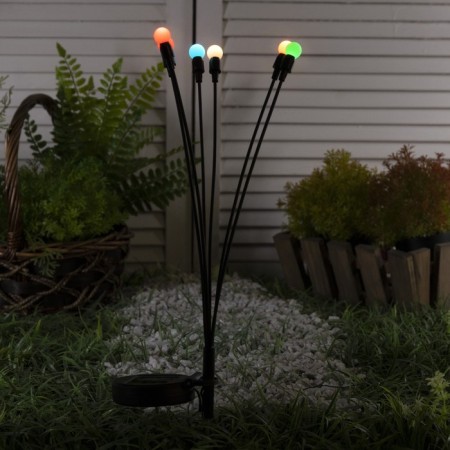 Garden lamp on the solar battery "Balls", 68 cm, 6 LED, glow of multi