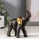 Souvenir Polystone "Elephant African Brown" gold ears 12x4.3x9.5 cm