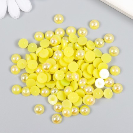 Decor for creativity plastic "Half of beads. Yellow" 20 g 0.8x0.8 cm-2